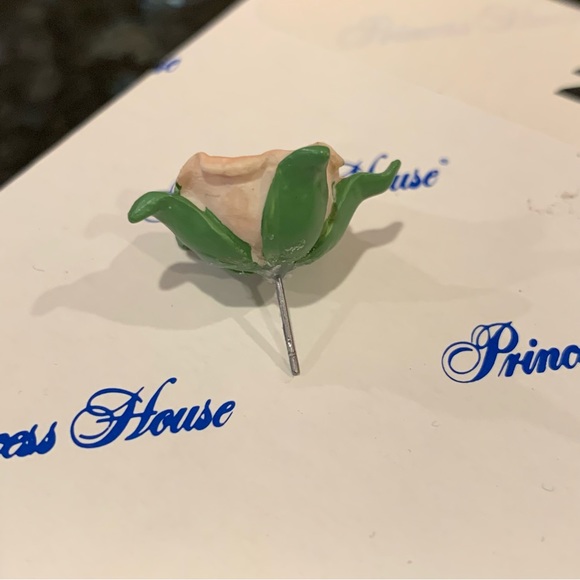 Princess House candle pins peach floral set of 6 item #2521 - Picture 4 of 4